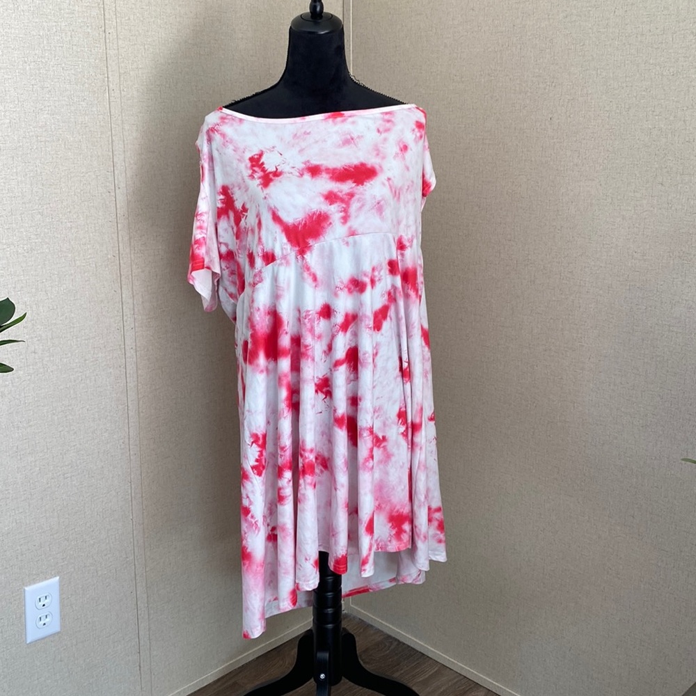 Shein Curve 4x dress pink tie die